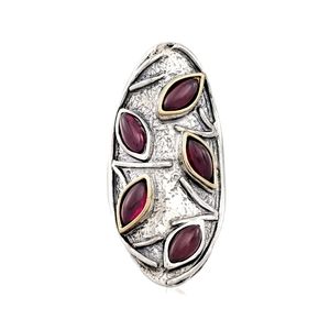 3.60 ct. t. w. Marquise Garnet Knuckle Ring in sterling silver size 5